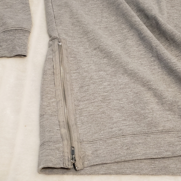 BOGO Free🦋 Revamped Long Heathered Gray Sweatshirt with Zipper Detail - Picture 6 of 12